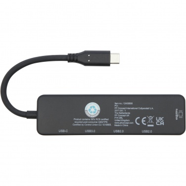 Logo trade promotional product photo of: Loop RCS recycled plastic multimedia adapter USB 2.0-3.0 with HDMI port