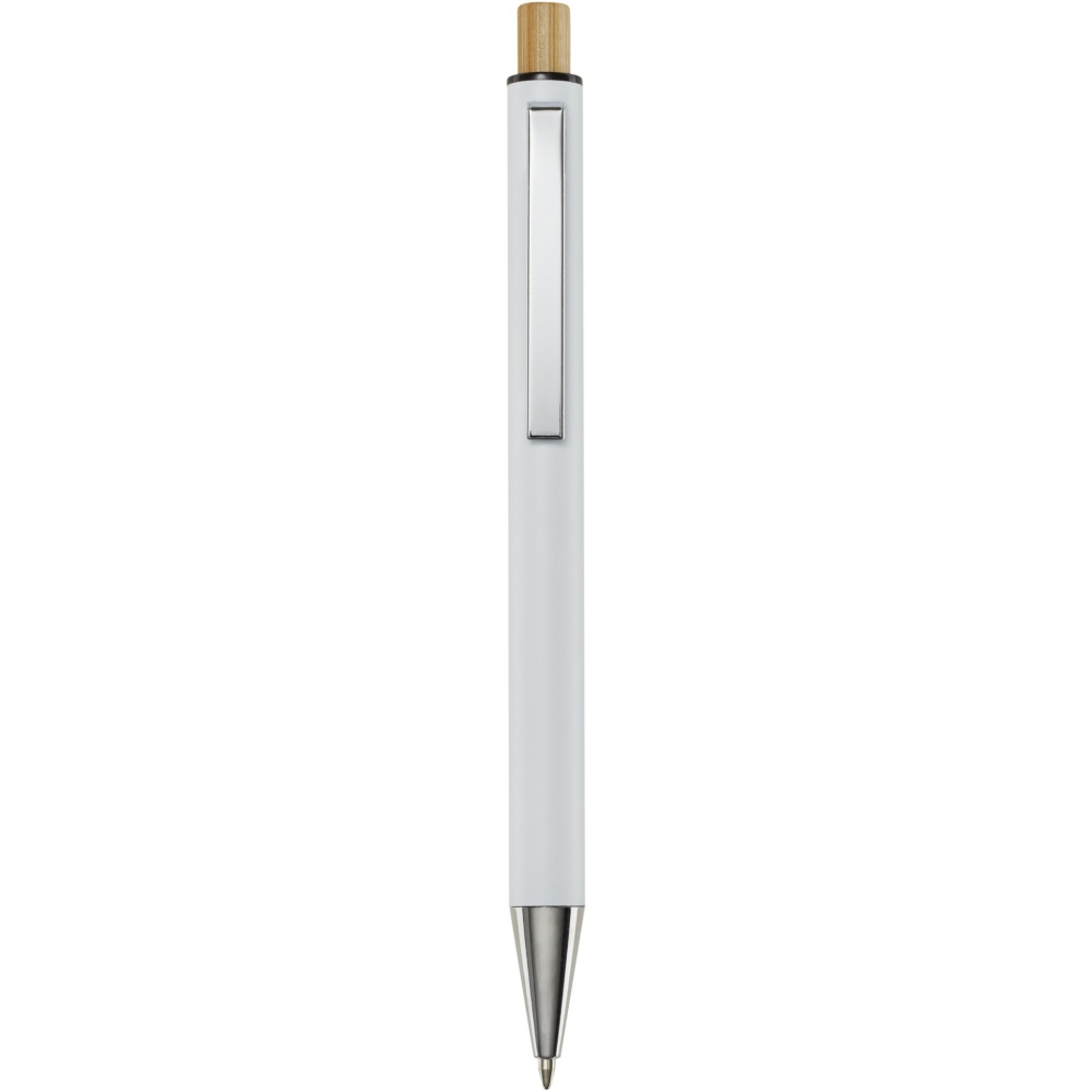 Logo trade promotional merchandise image of: Cyrus recycled aluminium ballpoint pen (blue ink)