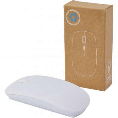 Logo trade promotional giveaway photo of: Menlo RCS recycled plastic wireless mouse 