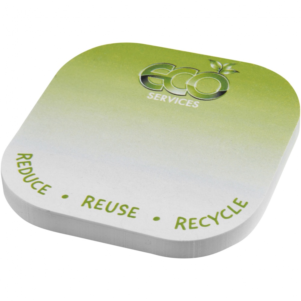 Logo trade business gifts image of: Sticky-Mate® square-shaped recycled sticky notes with rounded corners