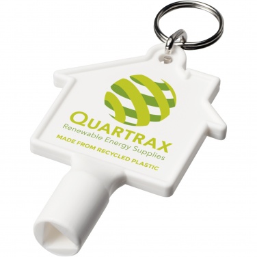 Logotrade promotional giveaway image of: Maximilian house-shaped recycled utility key keychain