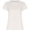 Golden short sleeve women's t-shirt, Vintage White