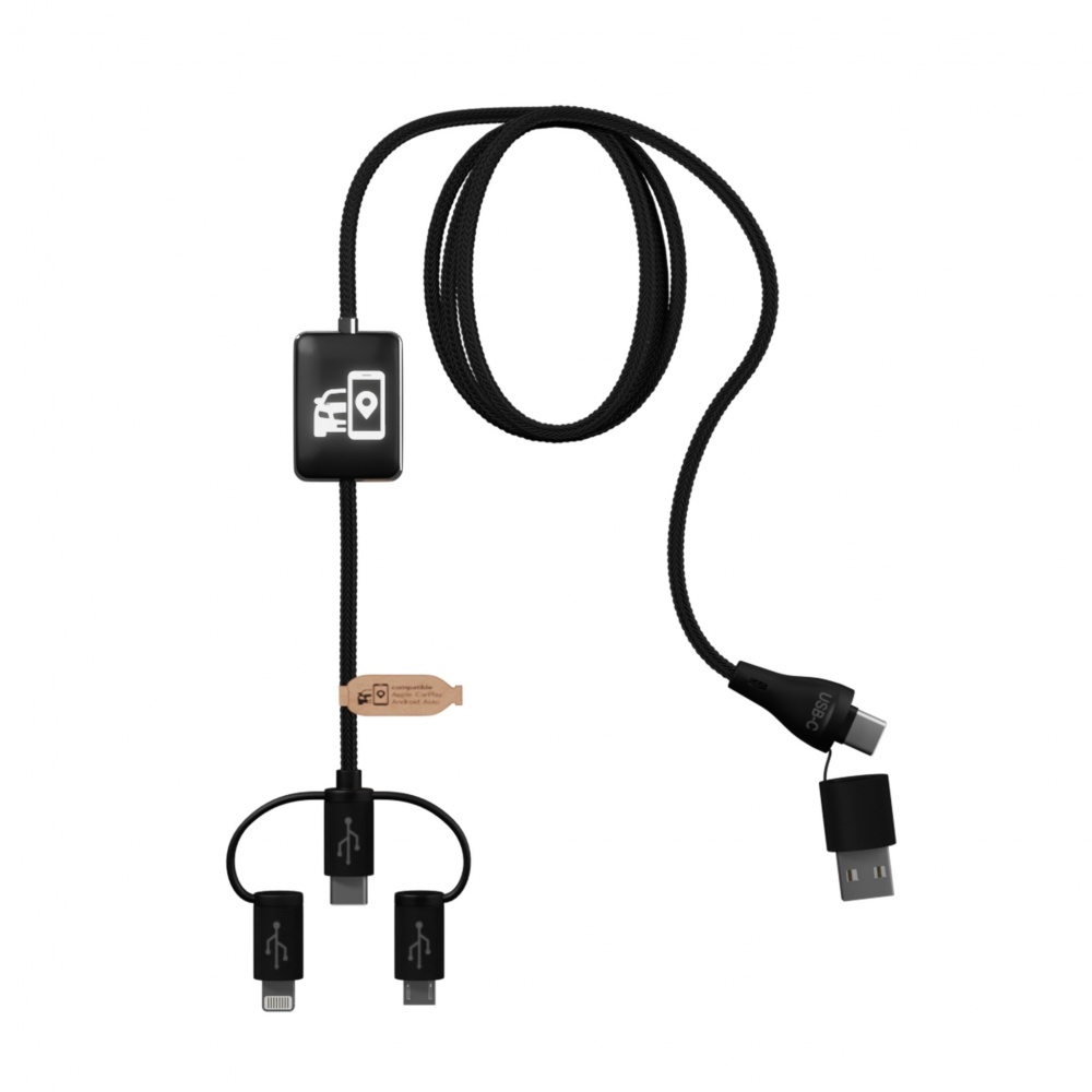 Logo trade corporate gifts picture of: SCX.design C48 CarPlay 5-in-1 charging cable 