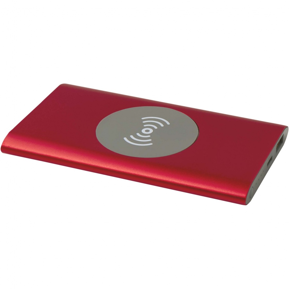 Logo trade promotional products image of: Juice 4000 mAh Type-C recycled aluminium wireless power bank 