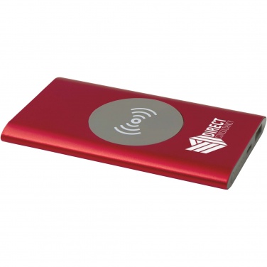 Logo trade promotional merchandise image of: Juice 4000 mAh Type-C recycled aluminium wireless power bank 