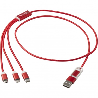 Logo trade promotional merchandise picture of: Versatile 5-1 recycled aluminium charging cable