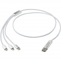 Versatile 5-1 recycled aluminium charging cable, Silver