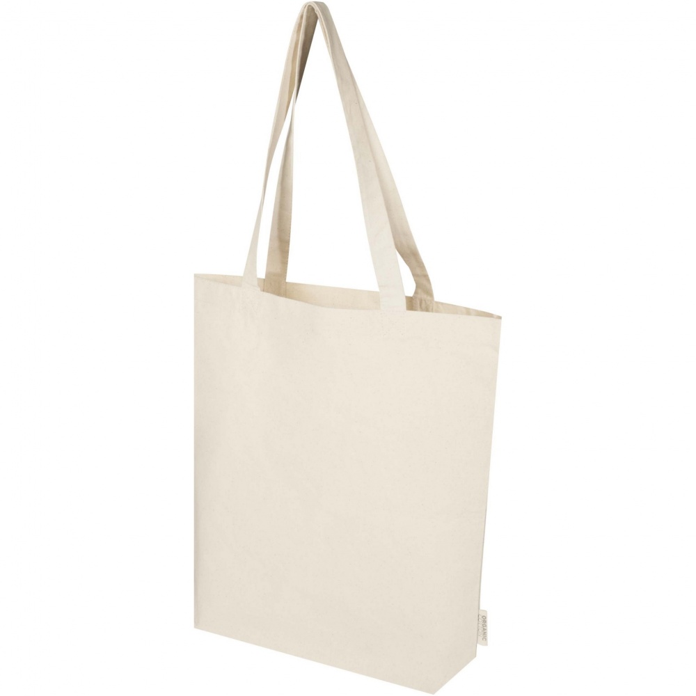 Logo trade advertising product photo of: Orissa 180 g/m² organic wide bottom tote bag 11L