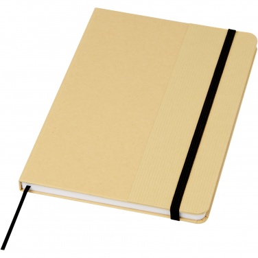 Logo trade promotional merchandise image of: Nelida A5 recycled cardboard hard cover notebook