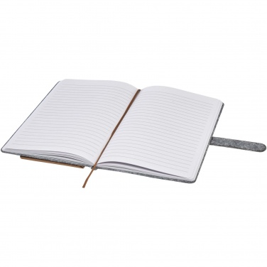 Logo trade promotional merchandise photo of: Viviana A5 recycled felt and cork notebook