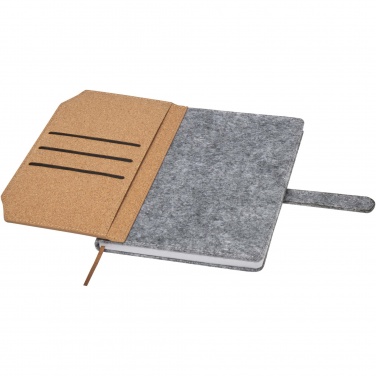 Logo trade advertising products image of: Viviana A5 recycled felt and cork notebook