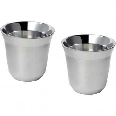 Logo trade promotional items picture of: Duo 80 ml RCS certified stainless steel espresso cup set 