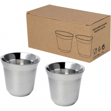 Logo trade promotional product photo of: Duo 80 ml RCS certified stainless steel espresso cup set 