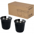 Duo 80 ml RCS certified stainless steel espresso cup set , Solid black