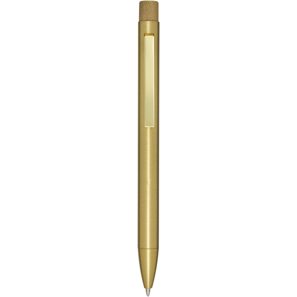 Logo trade promotional giveaway photo of: Beatriz recycled brass ballpoint pen