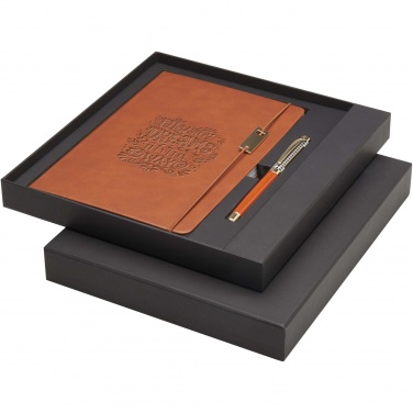 Logo trade promotional giveaways picture of: Legato A5 notebook and rollerball pen set 