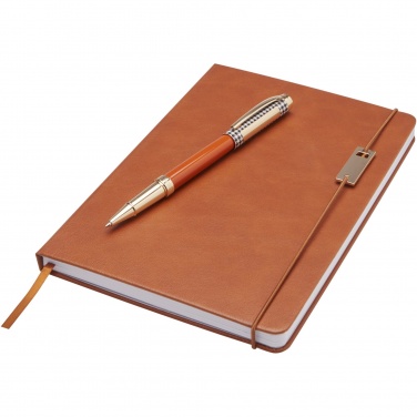 Logo trade promotional items image of: Legato A5 notebook and rollerball pen set 