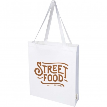 Logotrade promotional product picture of: Madras 140 g/m² GRS recycled cotton gusset tote bag