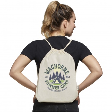 Logotrade promotional merchandise picture of: Oregon 140 g/m² GRS recycled cotton drawstring bag