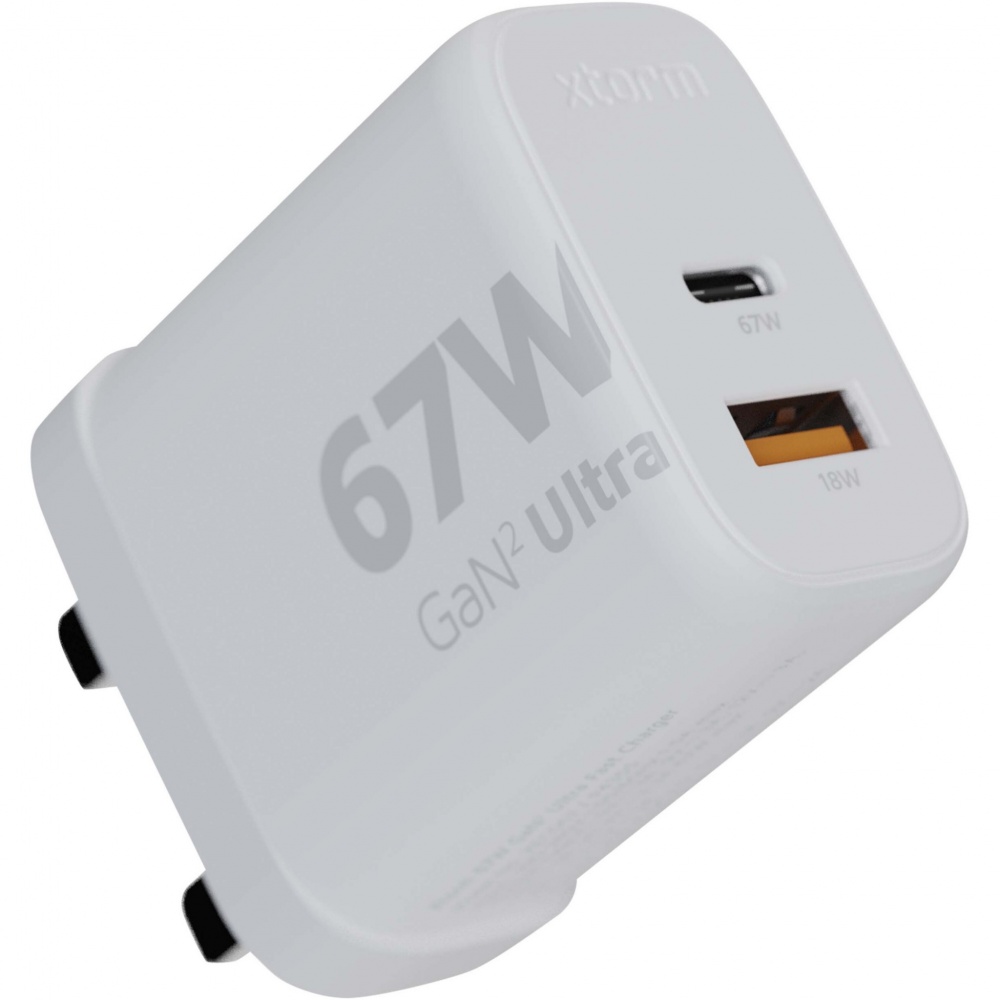 Logo trade promotional item photo of: Xtorm XEC067G GaN² Ultra 67W wall charger - UK plug