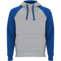 Badet unisex two-tone hoodie, Heather grey / Royal blue