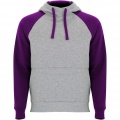 Badet unisex two-tone hoodie, Heather grey / Purple