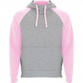 Badet kids two-tone hoodie, Heather grey / Light pink