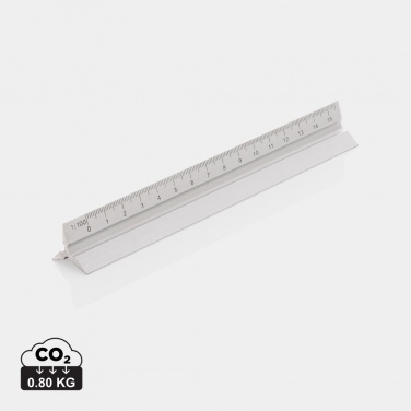 Logo trade promotional merchandise picture of: 15cm. Aluminum triangular ruler