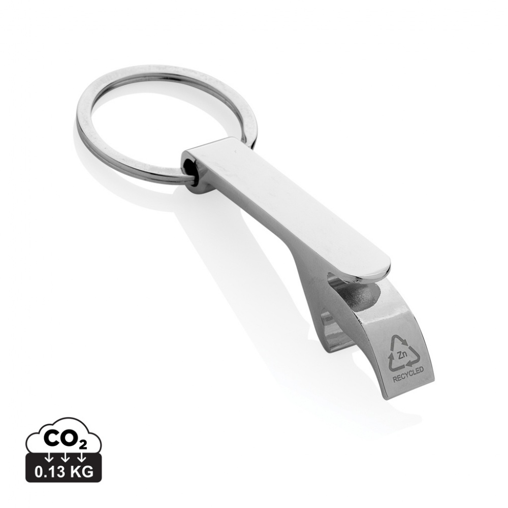 Logo trade corporate gift photo of: RCS recycled zinc alloy bottle opener keychain