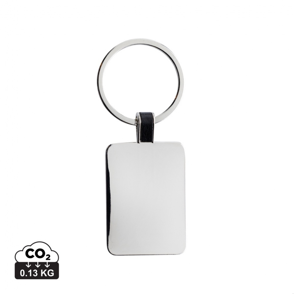 Logotrade advertising products photo of: RCS recycled zinc alloy rectangle keyring