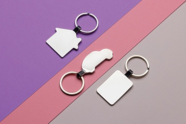 Logo trade promotional products picture of: RCS recycled zinc alloy rectangle keyring