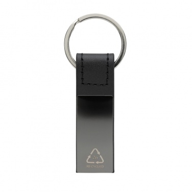 Logo trade corporate gift photo of: Luxury PU keychain RCS recycled zinc alloy