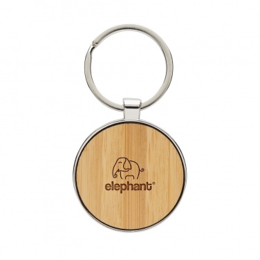 Logotrade promotional giveaway image of: RCS recycled zinc alloy round keychain with bamboo