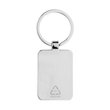 Logo trade advertising products image of: RCS recycled zinc alloy rectangle keychain with bamboo