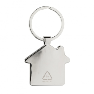 Logotrade corporate gift picture of: RCS recycled zinc alloy house keychain with bamboo