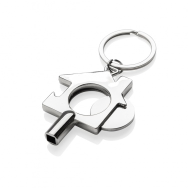 Logotrade promotional product image of: RCS recycled zinc alloy 3 in 1 keychain