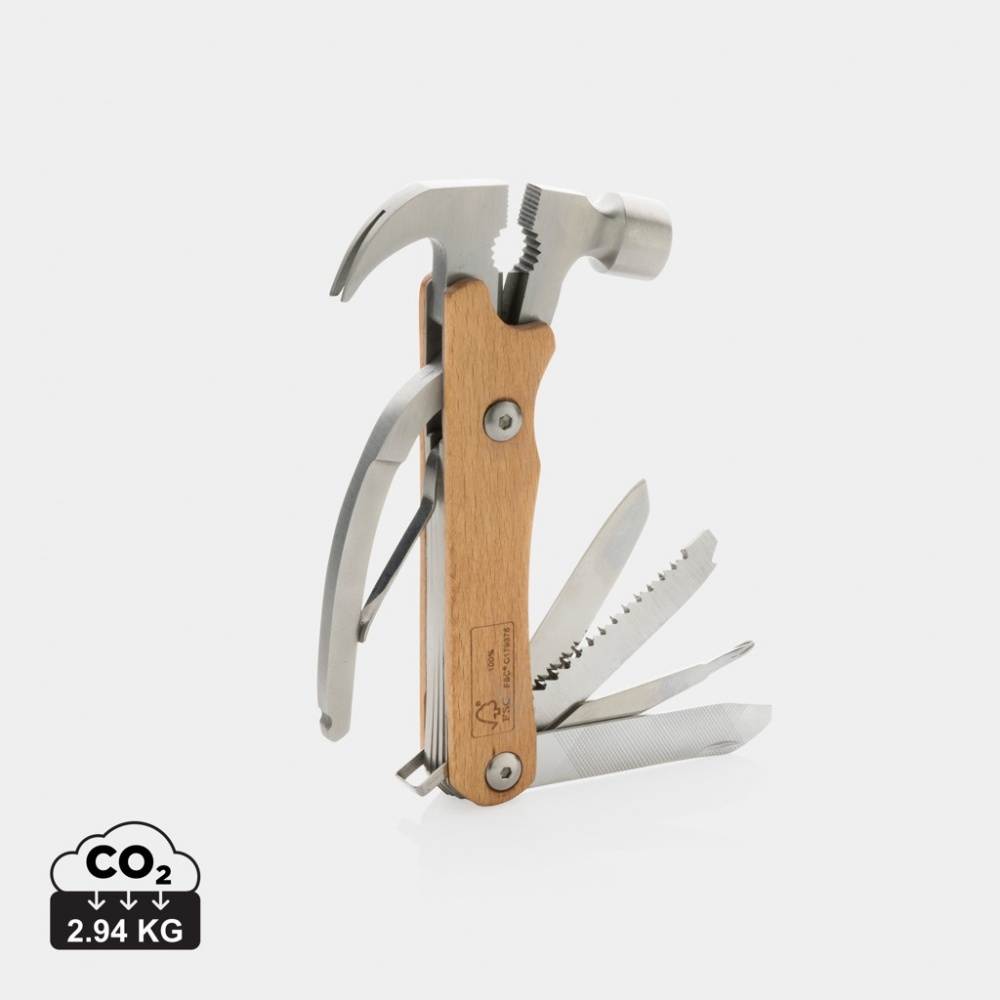 Logo trade promotional gifts picture of: Wooden multi-tool hammer