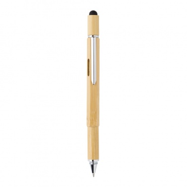 Logo trade promotional giveaways image of: Bamboo 5-in-1 toolpen