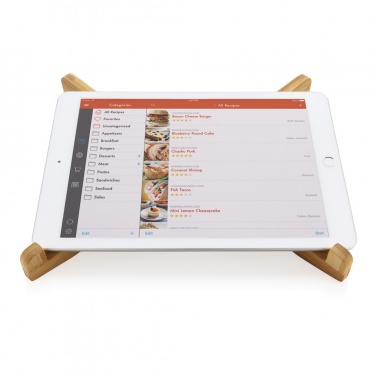 Logo trade business gift photo of: Bamboo portable laptop stand