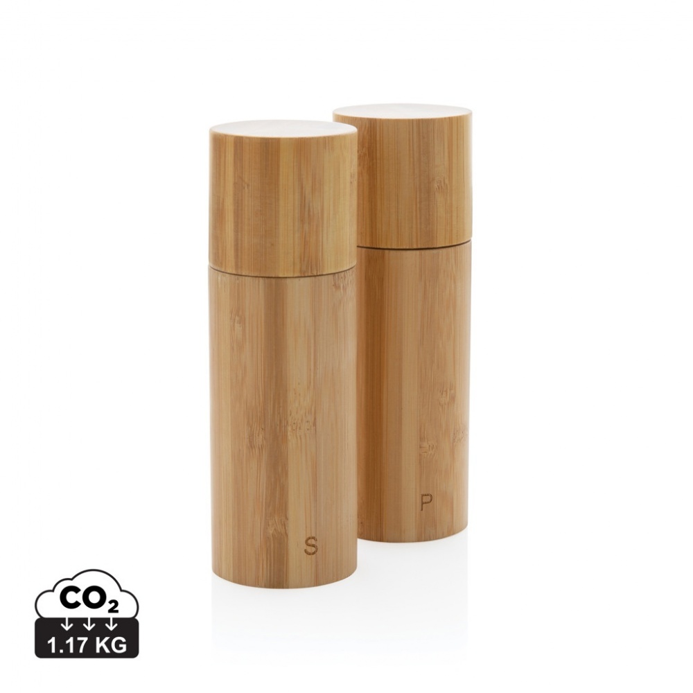 Logotrade promotional giveaway image of: Ukiyo bamboo salt and pepper mill set