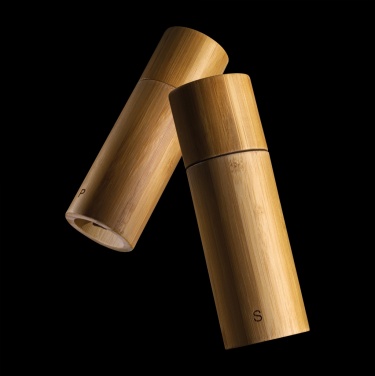 Logo trade promotional merchandise photo of: Ukiyo bamboo salt and pepper mill set