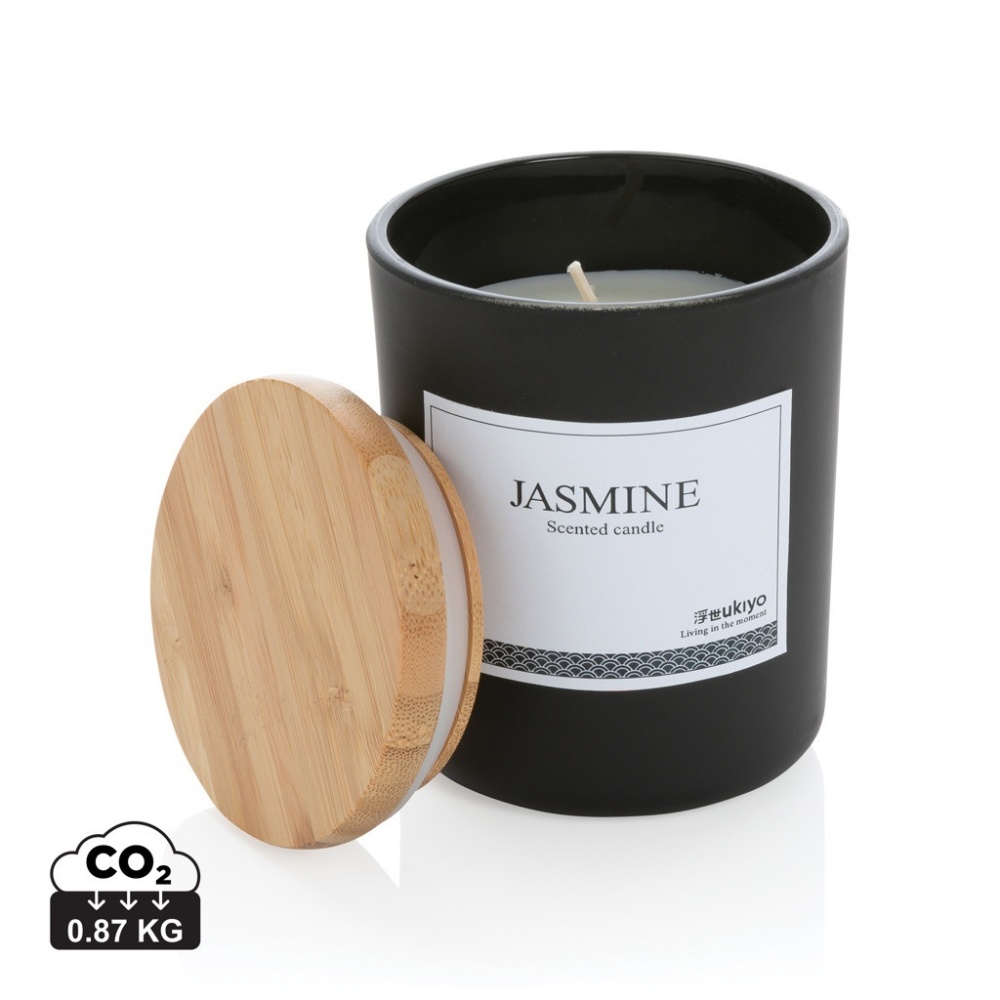 Logo trade advertising products picture of: Ukiyo deluxe scented candle with bamboo lid