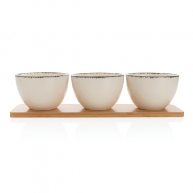 Logotrade promotional item picture of: Ukiyo 3pc serving bowl set with bamboo tray