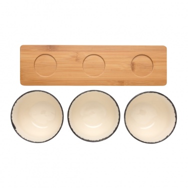 Logotrade promotional giveaway image of: Ukiyo 3pc serving bowl set with bamboo tray