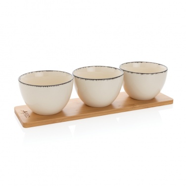 Logotrade promotional product image of: Ukiyo 3pc serving bowl set with bamboo tray