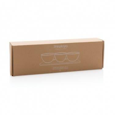 Logotrade promotional item picture of: Ukiyo 3pc serving bowl set with bamboo tray