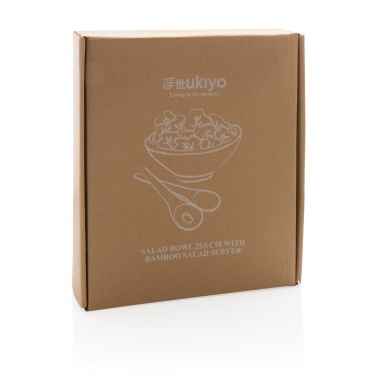 Logo trade corporate gifts image of: Ukiyo salad bowl with bamboo salad server