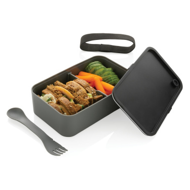 Logo trade promotional gift photo of: GRS recycled PP lunch box with spork