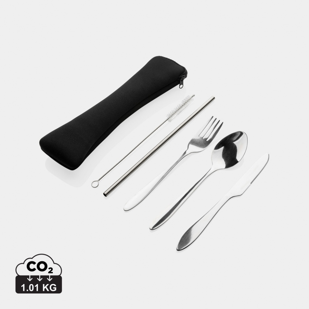 Logo trade promotional product photo of: 4 PCS stainless steel re-usable cutlery set