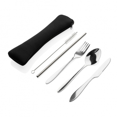 Logo trade corporate gift photo of: 4 PCS stainless steel re-usable cutlery set